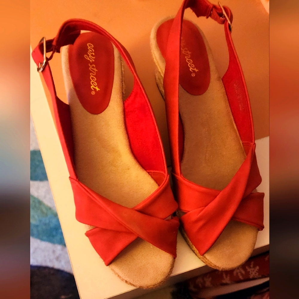 Red wedges size 10. Red Easy Street